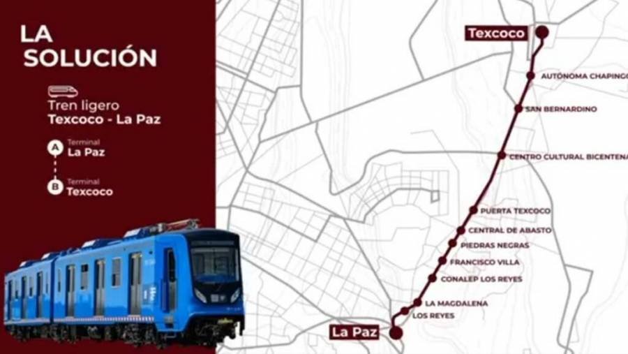 Tren Ligero Texcoco-La Paz conectará con el Metro y beneficiará a más de 127 mil usuarios