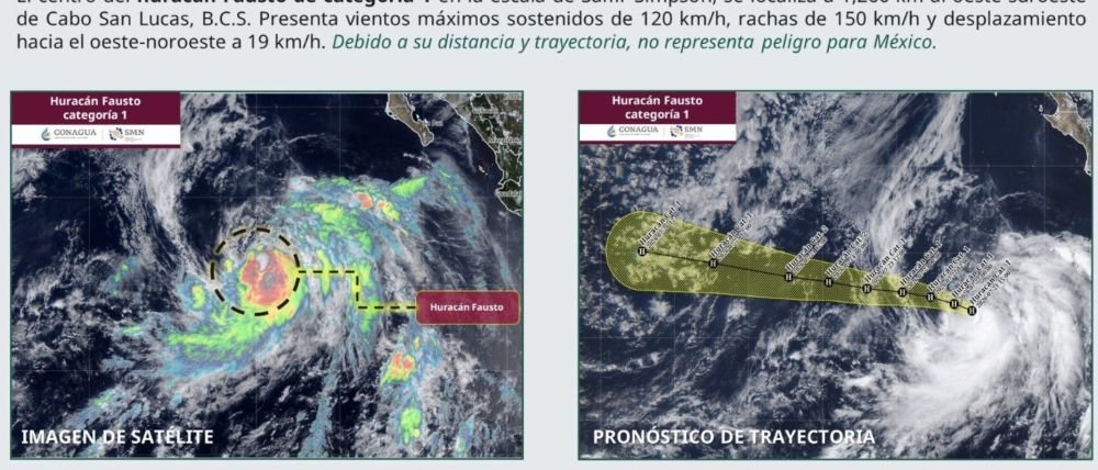 ‘Fausto’ se convierte en el primer huracán de 2026 en el Pacífico; se aleja de costas mexicanas