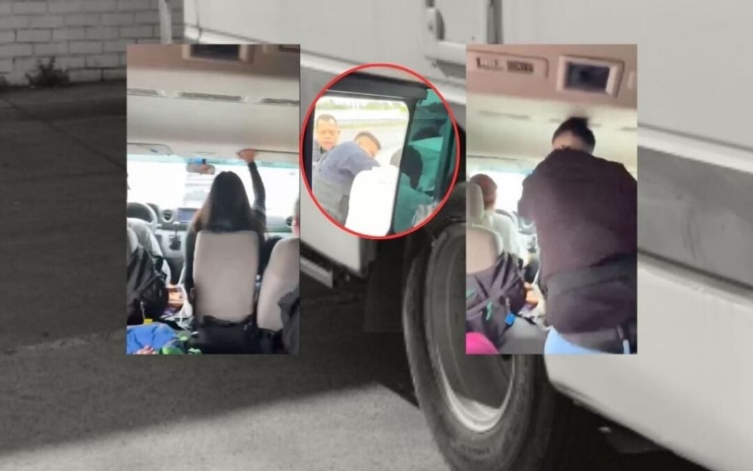 Pasajeros de una combi someten al chofer que huía de la  policía en Querétaro.