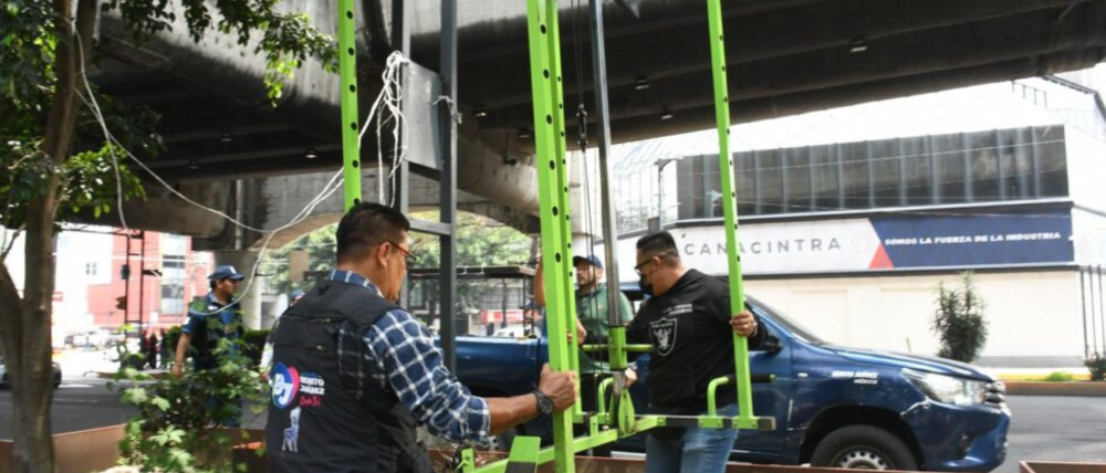 Les quitaron el changarro: retiran gimnasio ‘hechizo’ instalado en parque Miraflores, San Pedro de los Pinos
