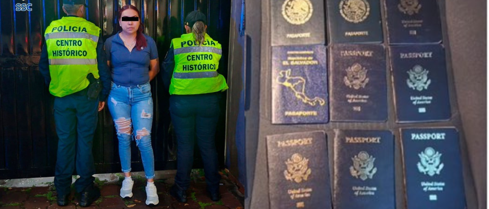 Detienen a Mujer con 81 billetes falsos y pasaportes apócrifos en el corazón de la CDMX
