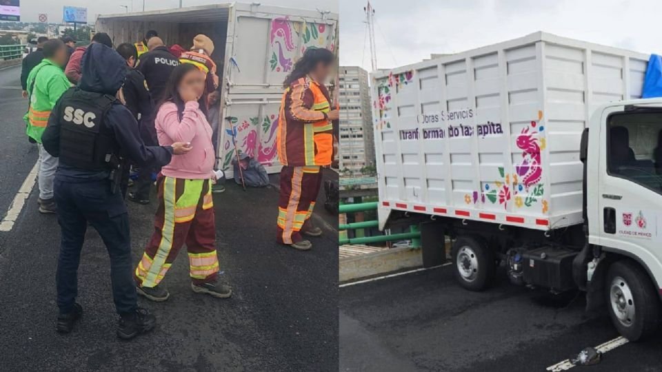 Volcadura de una camioneta en el segundo piso de Periférico deja 16 personas lesionadas
