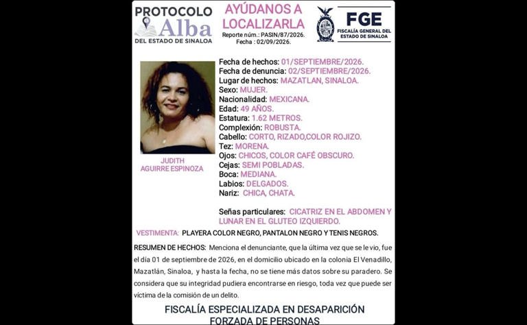 Localizan sin vida a mujer reportada como desaparecida en Mazatlán