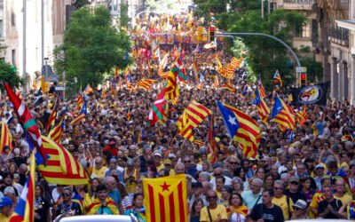 Piden más de 58 mil manifestantes la independencia de la región española de Cataluña