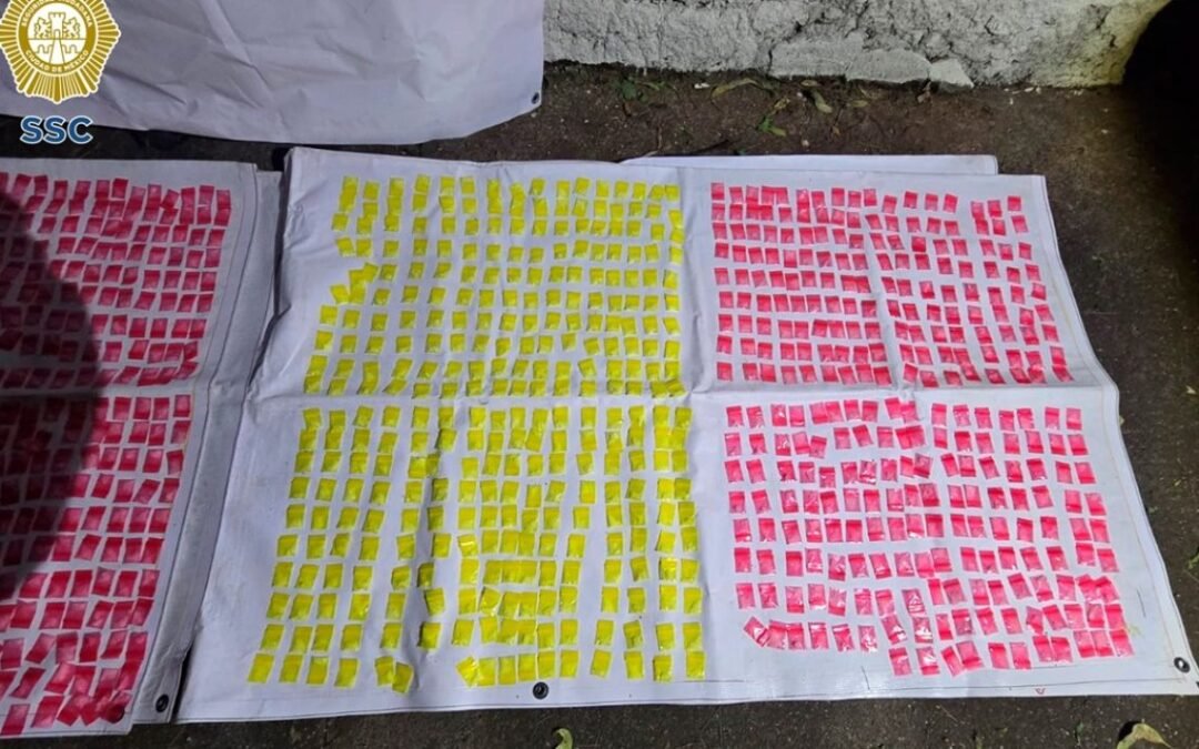 Cae mujer en Tlalpan con un arma de fuego y 1,300 dosis de droga