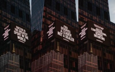 Protesta contra Gianni Infantino se exhibe en Times Square