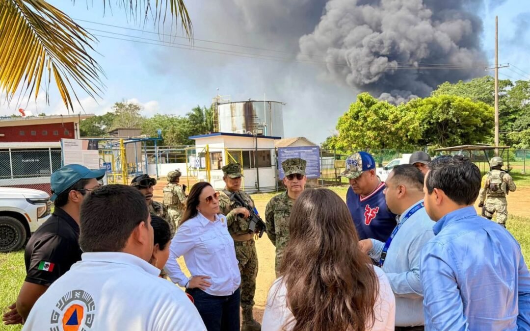Incendio en planta de sal de Jáltipan está controlado, afirma Rocío Nahle