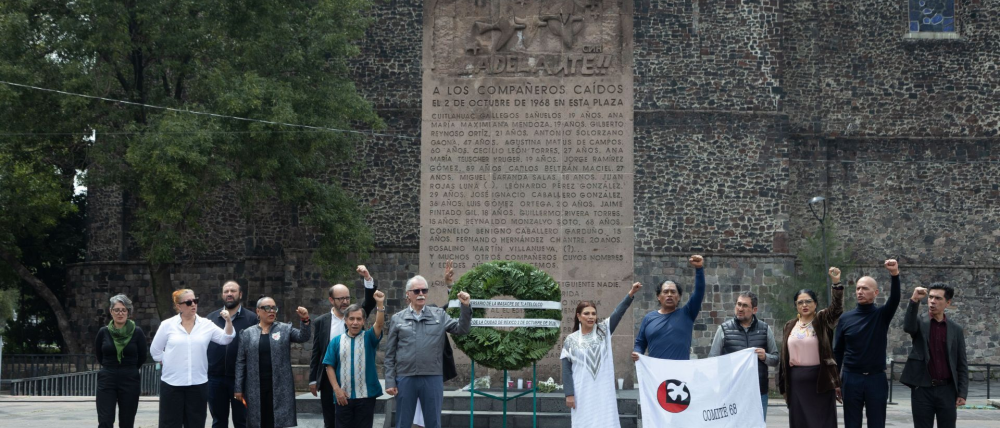 A 58 años del 2 de octubre, Brugada rinde homenaje en Tlatelolco a las víctimas de 1968