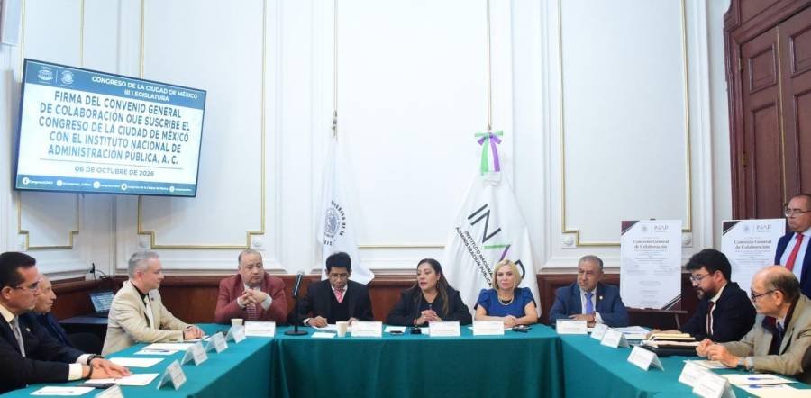 Congreso de la CDMX e INAP firman convenio para fortalecer la profesionalización del servicio público