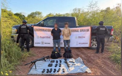 Detienen a dos jóvenes armados en Mocorito, Sin.