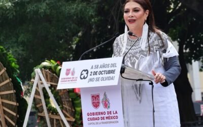 Reitera Clara Brugada que nunca más un Estado contra los Estudiantes, a 58 de la matanza del 2 de octubre
