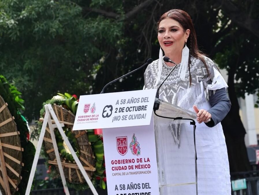 Reitera Clara Brugada que nunca más un Estado contra los Estudiantes, a 58 de la matanza del 2 de octubre
