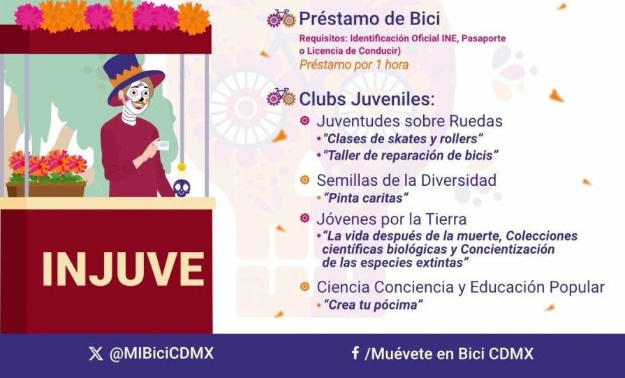 Lista la Ciudad de México para el “Paseo Nocturno, Muévete en Bici de Día de Muertos 2026”