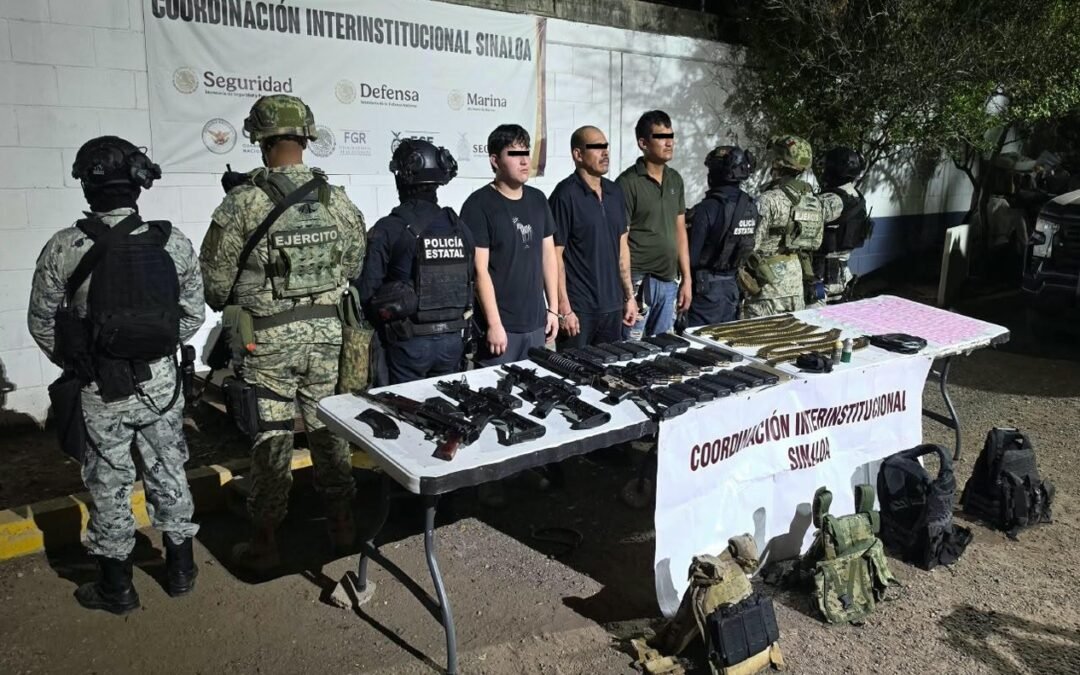 Por fin capturaron a Orlando N (a) “El Coco Ranas” líder de “Los Ranas” con 3 sicarios en Culiacán.
