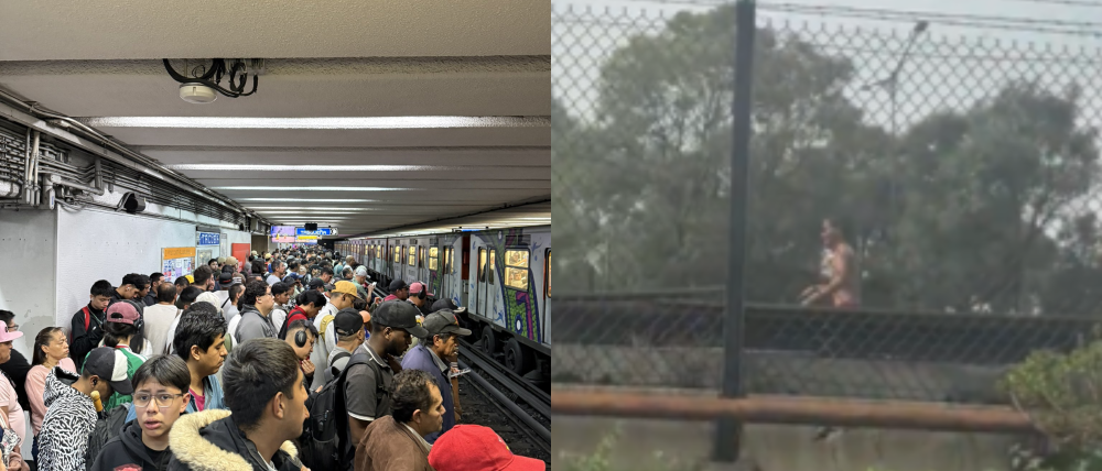 Sujeto semidesnudo paralizó el servicio al meterse a las vías de la línea 2 del Metro.